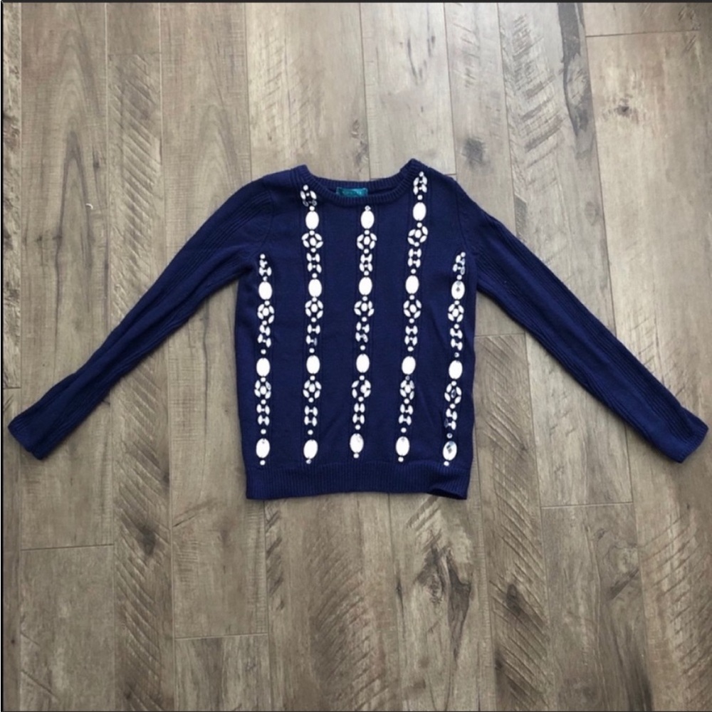 GUC Pim + Larkin xPiperlime Rhinestone Blue Sweater in Size XS